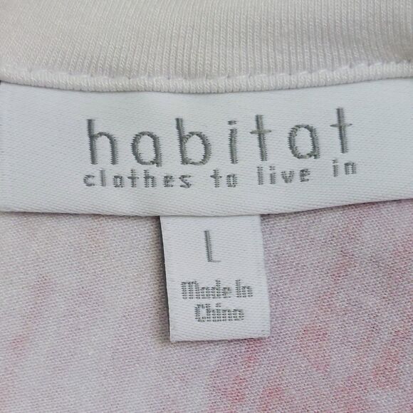 Habitat Clothes To Live In Abstract V-Neck Top Women's Large Button Sleeve Artsy - Picture 5 of 9